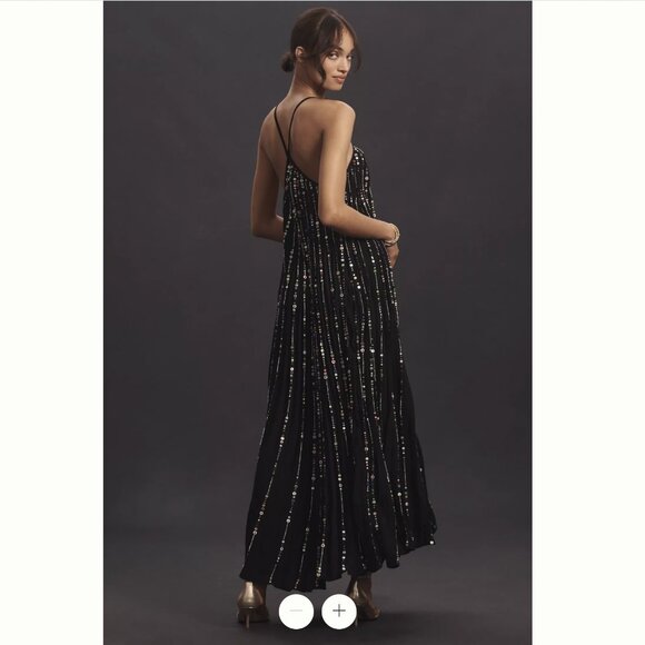 FARM Rio Embroidered Stones Pleated Maxi Dress, Size L, NWT 🇧🇷 - Picture 6 of 16